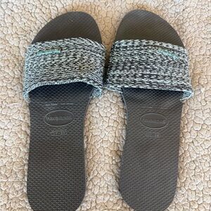 Havaianas Women’s Black & Green Slide Sandals